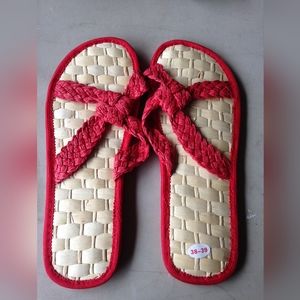 Environmental Friendly Women's Girls Straw Shoes Slippers Sandles